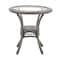 Alaterre Furniture Carolina 30" Diameter All-Weather Wicker Bistro Dining Table with Glass Top AWWM01MM - alternate 1